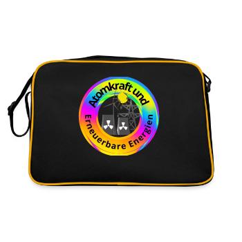 Atomkraft und Erneuerbare Energien - Retro Tasche - Schwarz/Gold - Hinten