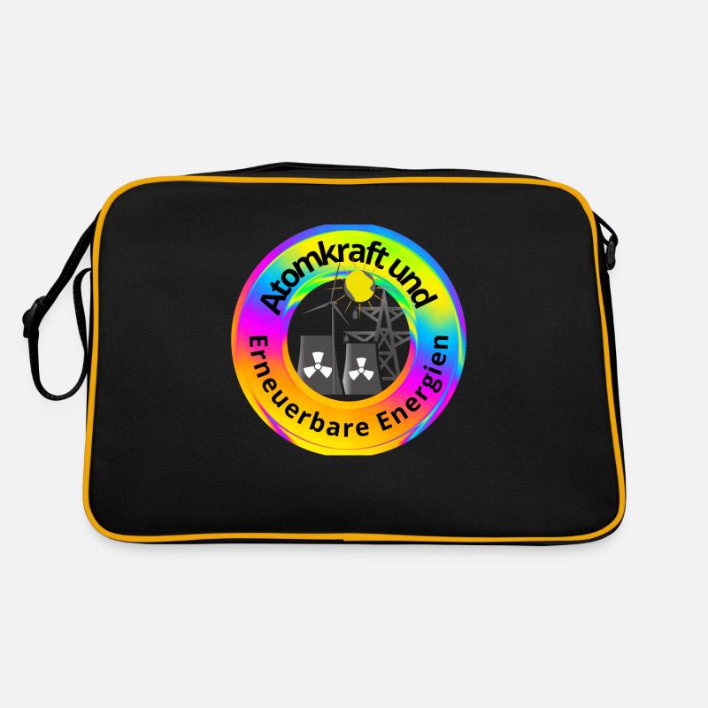 Atomkraft und Erneuerbare Energien - Retro Tasche - Schwarz/Gold