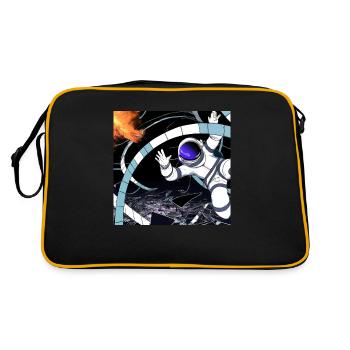 Un astronaute tombe dans un trou noir - Sac Retro - noir/or - Dos