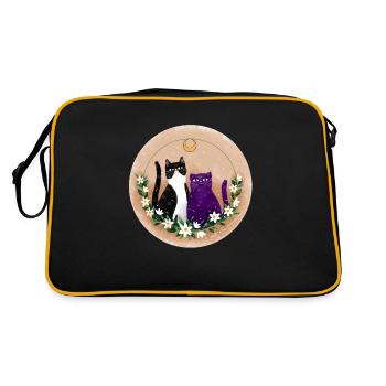 Two cats - Retro Bag - black/gold - Back