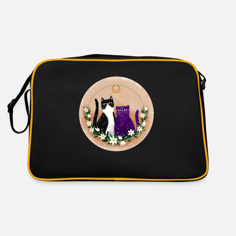 Two cats - Retro Bag - black/gold