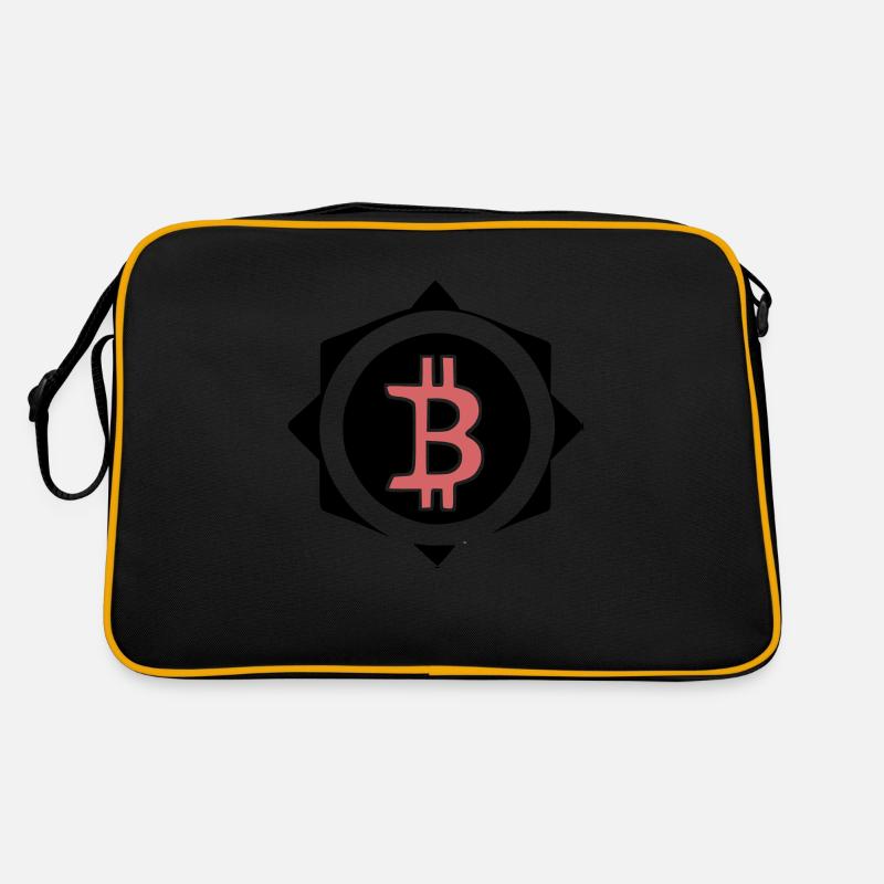 Bitcoin Krypto Währung virtuellen Lebens Vector 2 Retro Tasche