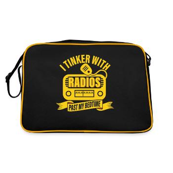 Je bricole avec des radios devant ma radio amateur au coucher - Sac Retro - noir/or - Dos