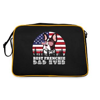 Meilleur papa Frenchie de tous les temps Français Bulldog Papa - Sac Retro - noir/or - Dos