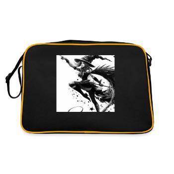 Witch drawing - Retro Bag - black/gold - Back