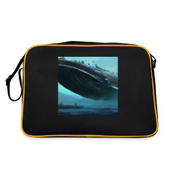 Whale floating in the sky - Retro Bag - black/gold - Back