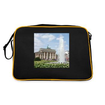 Brandenburger Tor - Retro Tasche - Schwarz/Gold - Hinten