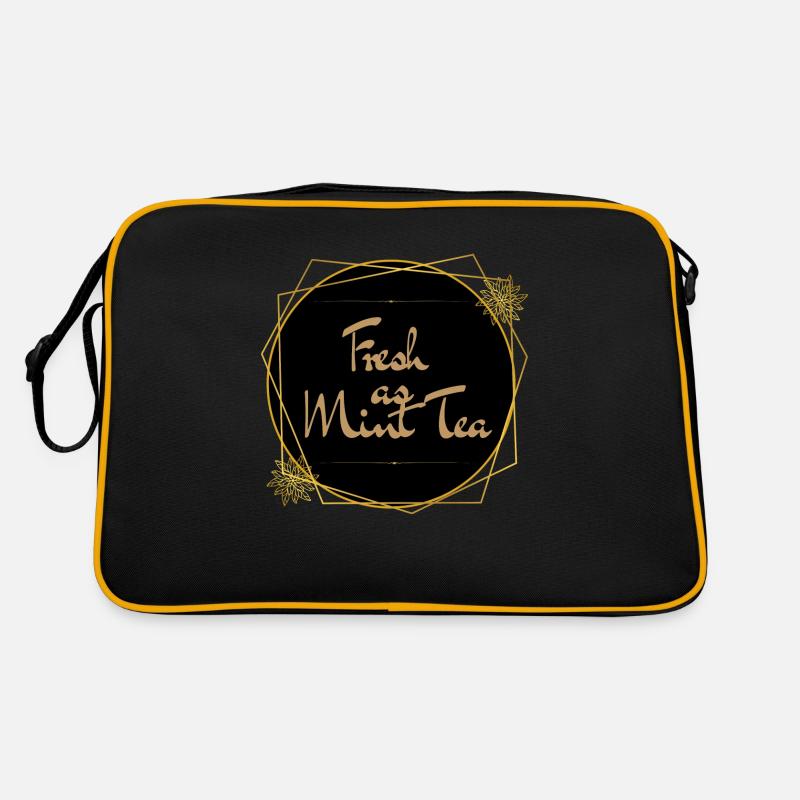 Minztee Thé à la Menthe - Retro Tasche - Schwarz/Gold