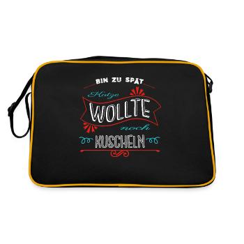 raubkatze meerkatze bday hauskatze cool tier - Retro Tasche - Schwarz/Gold - Hinten