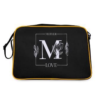 Muttertag Shirt Mutterliebe Danke Sagen Blumen - Retro Tasche - Schwarz/Gold - Hinten