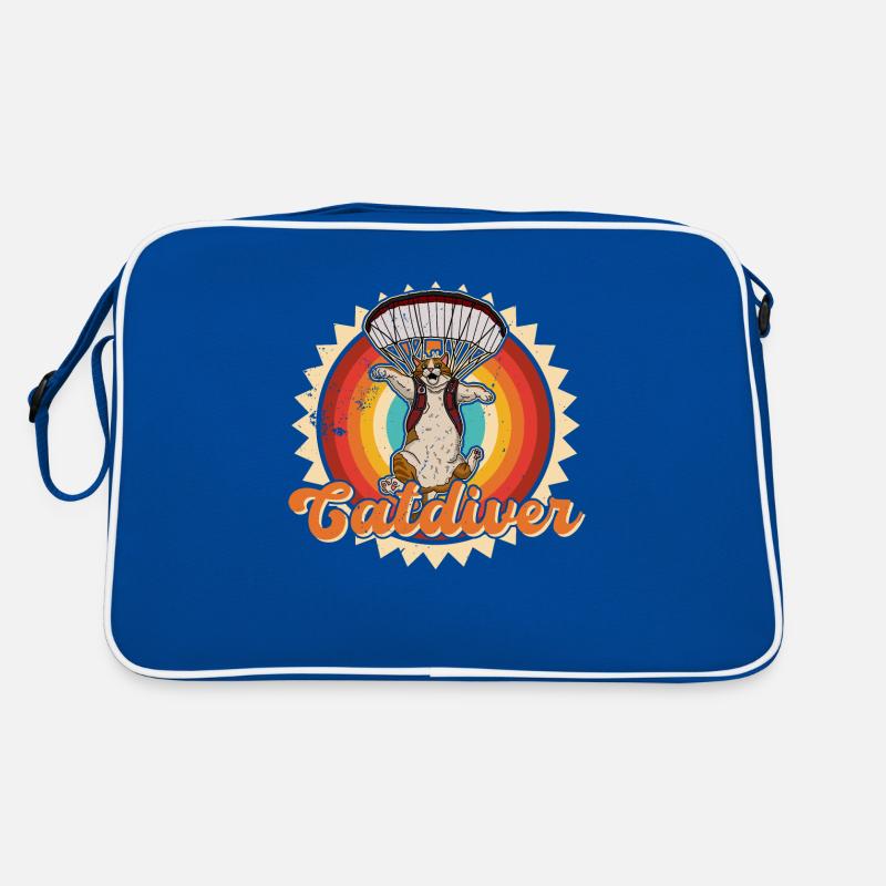 Paraglider flying Catdiver Skydiving Skydiver Retro Tasche