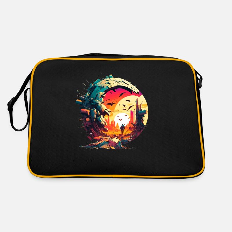 Lone wanderer of the future as a sci-fi pilgrim Retro Bag