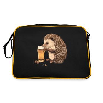 Hérisson mignon avec de la bière - Sac Retro - noir/or - Dos