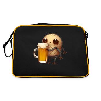 Little funny spider with beer - Retro Bag - black/gold - Back