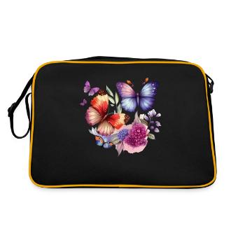 Fleurs vintage papillon - Sac Retro - noir/or - Dos