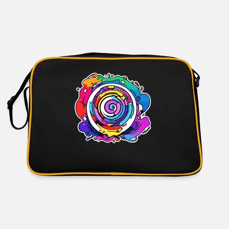 Verspielte Farben - Retro Tasche - Schwarz/Gold