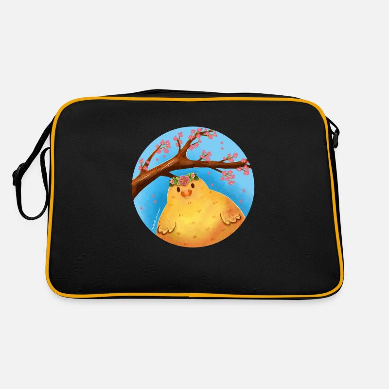 Poussins de printemps - Sac Retro - noir/or
