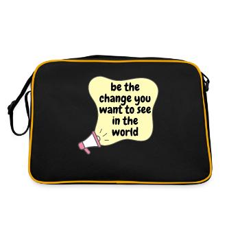 Be the change you want to see in the worl - Retro Bag - black/gold - Back