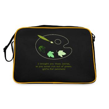 Green leaves - Retro Bag - black/gold - Back