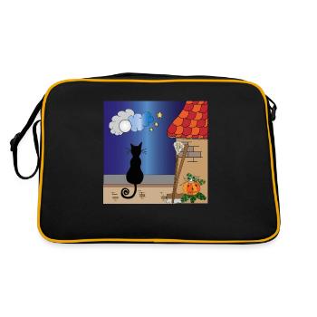 Couleur du chat sur le mur - Sac Retro - noir/or - Dos