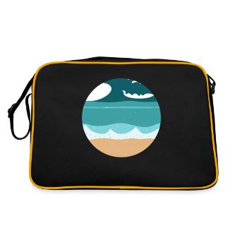 Plage avec Waves Illustration - Sac Retro - noir/or - Dos