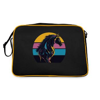 Cheval étalon Coucher de soleil - Sac Retro - noir/or - Dos