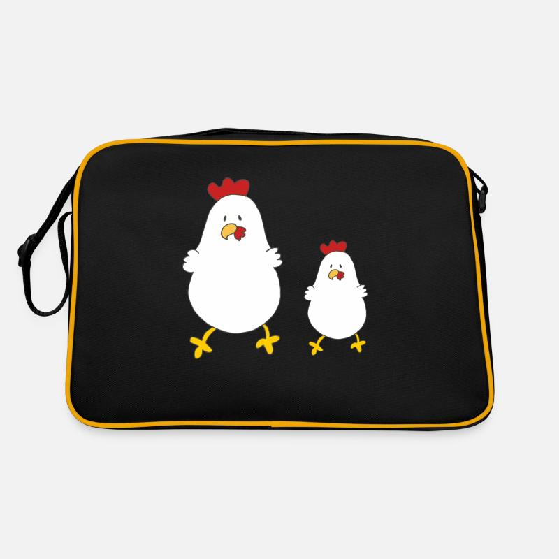 mutter kind huhn Retro Tasche