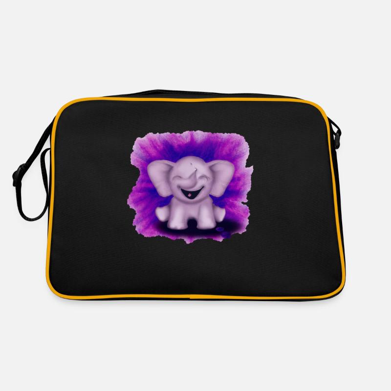 lachender elefant - Retro Tasche - Schwarz/Gold
