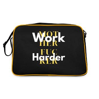 work harder - Sac Retro - noir/or - Dos