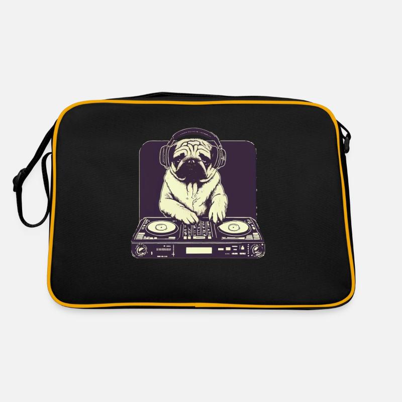 Pug Dog DJ Gift Idea - DJ Dog Retro Bag