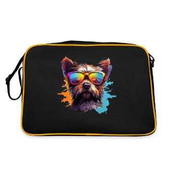 Cool Dog with Sunglasses Dog Design - Retro Bag - black/gold - Back