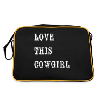 Cowboy, Valentine's Day, Matching Look, Matching Pair - Retro Bag - black/gold - Back