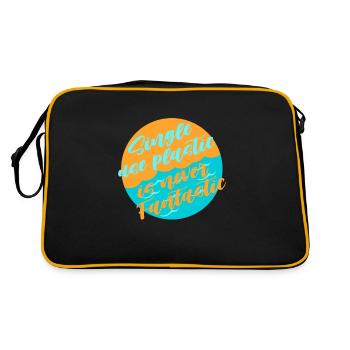 Avoid plastic - Retro Bag - black/gold - Back