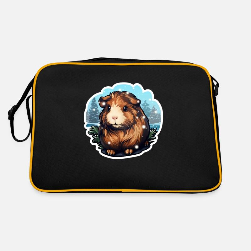 Winterliches Meerschwein Retro Tasche