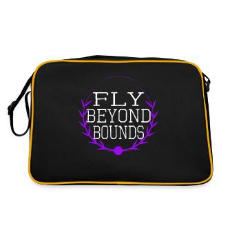 freedom quotes living freely funny quote - Retro Tasche - Schwarz/Gold - Hinten