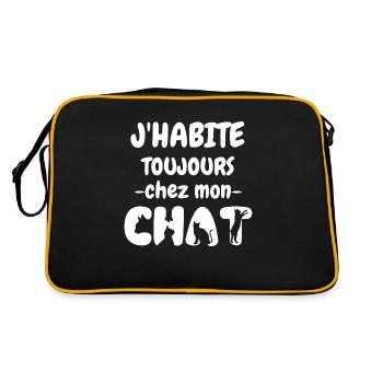 J habite toujours chez mon chat 1 - Sac Retro - noir/or - Dos