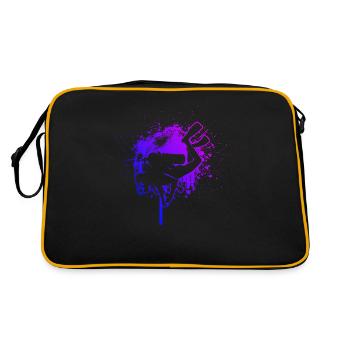 Scuba Diver Scuba Taucher Diver Tauchen - Retro Tasche - Schwarz/Gold - Hinten