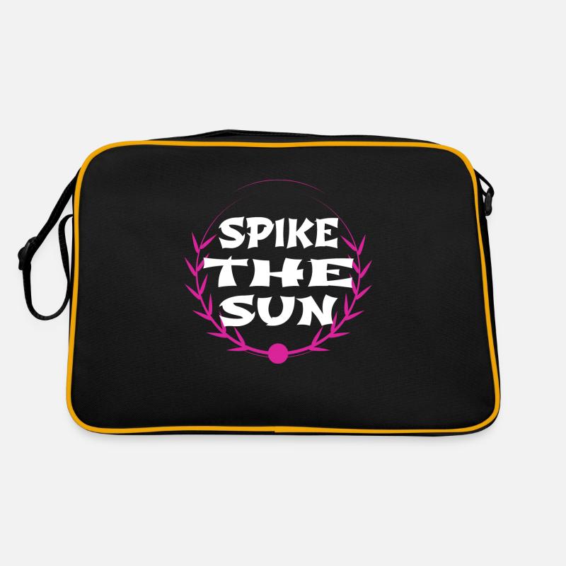 beach volleyball tournaments present idea - Retro Tasche - Schwarz/Gold