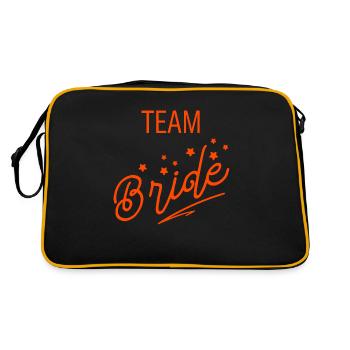 Team Bride Orange Wedding Bachelorette Handwritten - Retro Bag - black/gold - Back