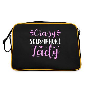 Crazy Sousaphone Lady Tube jouant du sousaphoniste - Sac Retro - noir/or - Dos