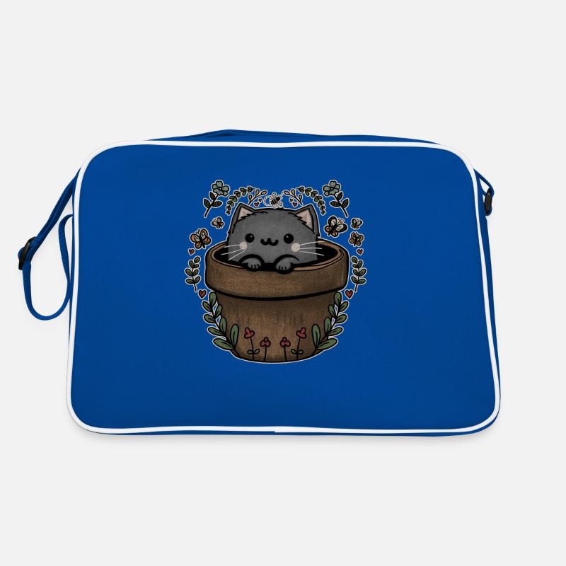 Chat fleur Sac Retro