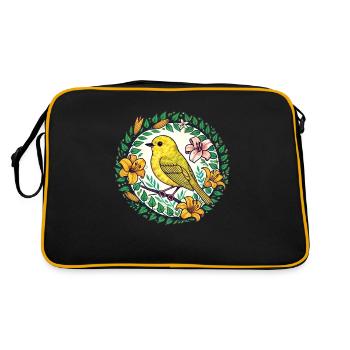 Gelber Fink - Retro Tasche - Schwarz/Gold - Hinten