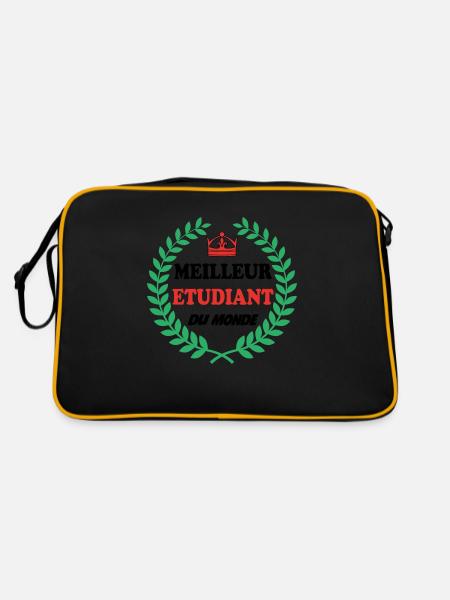 BEST STUDENT IN THE WORLD - Retro Bag - black/gold - Back