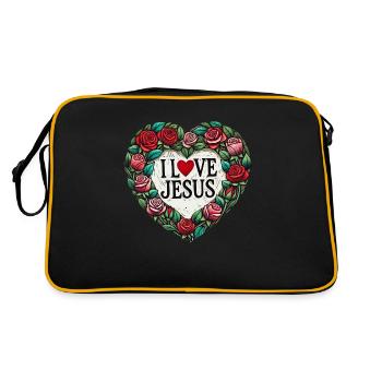 J’aime Jésus-Christ - Sac Retro - noir/or - Dos
