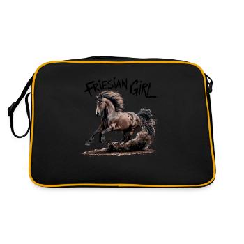 Frisonne – Fière de mes Frisonnes - Sac Retro - noir/or - Dos