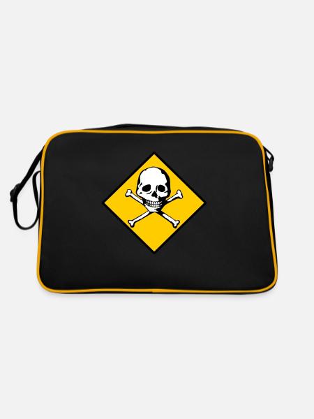 Skull and bones - Retro Bag - black/gold - Back