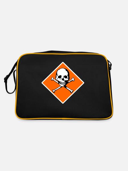 Skull and bones - Retro Bag - black/gold - Back