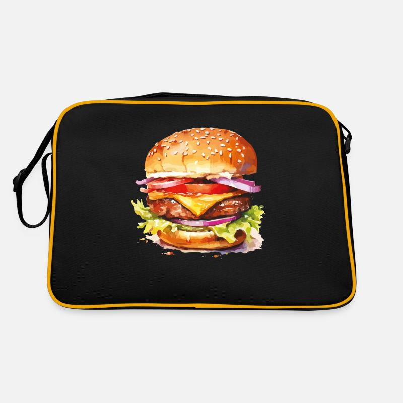 burger cheeseburger Retro Tasche