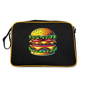burger cheeseburger - Retro Bag - black/gold - Back