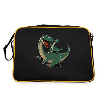 Diplodocus mère et enfant s’ébattent - Sac Retro - noir/or - Dos